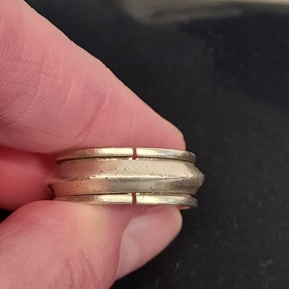 Sterling Band Ring with spinner center sz 9 - Picture 6 of 6